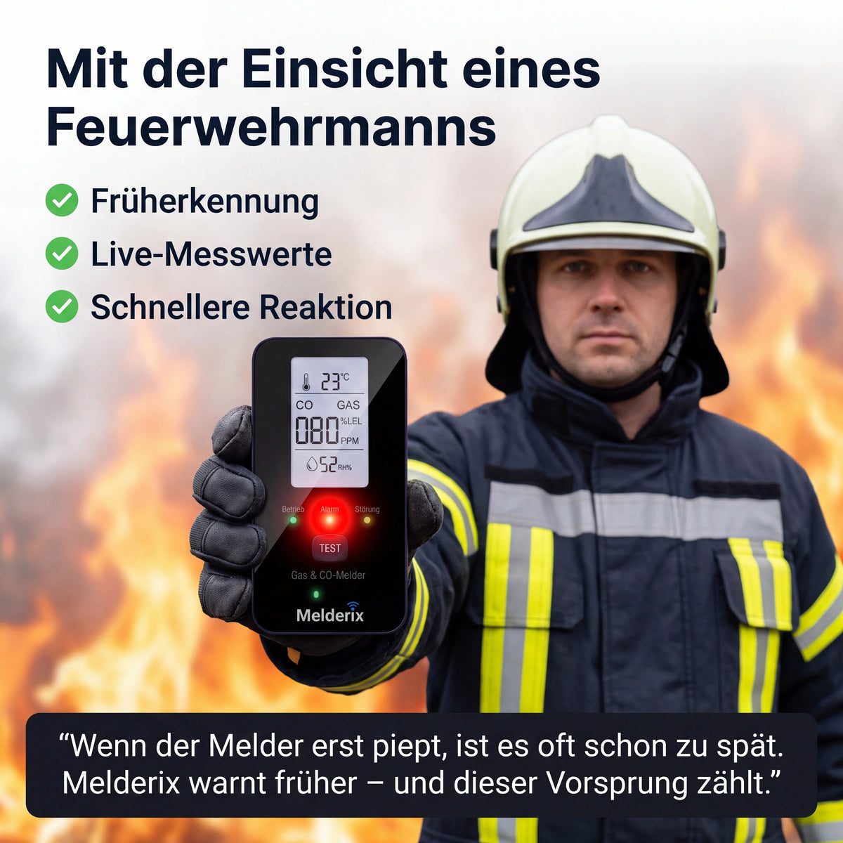 Melderix 4-i-1 CO-detektor for familie & kjæledyr